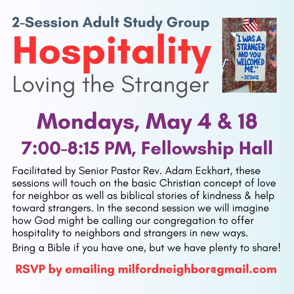 Hospitality “Loving the Stranger” 2-Session Adult Study Group